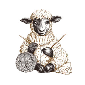 Knitting Sheep Vinyl Car Decal Sticker – Waterproof & UV-Resistant 3.4133333333333336" Knitting Sheep Vinyl Car Decal Sticker – Waterproof & UV-Resistant 3.4133333333333336"