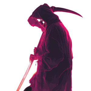 Neon Grim Reaper V4 Vinyl Car Decal Sticker – Waterproof & UV-Resistant 3.4133333333333336"