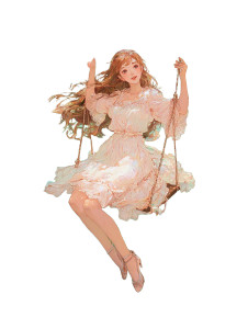 Cherry Blossom Swing Vinyl Car Decal Sticker – Waterproof & UV-Resistant 4.1066666666666665"