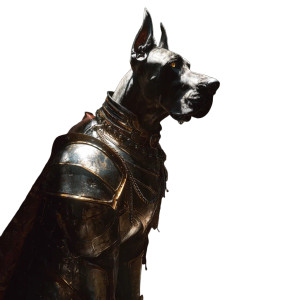 Armored Great Dane Vinyl Car Decal Sticker – Waterproof & UV-Resistant 3.4133333333333336"