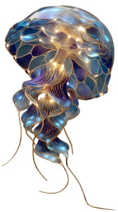 Glowing Jellyfish V10 Vinyl Car Decal Sticker – Waterproof & UV-Resistant 9.706666666666667"