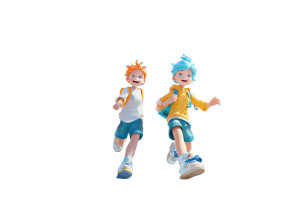 Cheerful Cartoon Teenagers Vinyl Car Decal Sticker – Waterproof & UV-Resistant 5.97333333333333