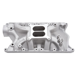 Edelbrock Intake Manifold 7181 Performer RPM; 1500-6500 RPM Range; Dual-Plane; 4-Barrel Square-Bore Carburetor; Aluminum; Natural Edelbrock Intake Manifold 7181 Performer RPM; 1500-6500 RPM Range; Dual-Plane; 4-Barrel Square-Bore Carburetor; Aluminum; Natural
