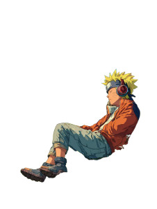 Naruto Listening Music Vinyl Car Decal Sticker – Waterproof & UV-Resistant 8.213333333333333"