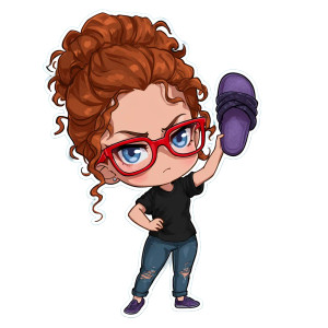 Chibi Girl Chancla Vinyl Car Decal Sticker – Waterproof & UV-Resistant 3.4133333333333336"