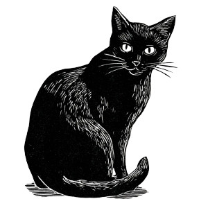 Black Cat Linocut Vinyl Car Decal Sticker – Waterproof & UV-Resistant 3.4133333333333336" Black Cat Linocut Vinyl Car Decal Sticker – Waterproof & UV-Resistant 3.4133333333333336"