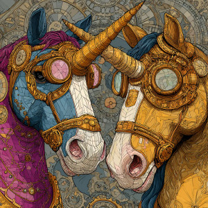 Steampunk Unicorns Vinyl Car Decal Sticker – Waterproof & UV-Resistant 3.4133333333333336" Steampunk Unicorns Vinyl Car Decal Sticker – Waterproof & UV-Resistant 3.4133333333333336"