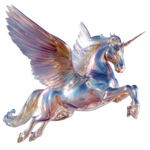 Iridescent Flying Unicorn Vinyl Car Decal Sticker – Waterproof & UV-Resistant 6.826666666666667"
