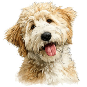 Happy Goldendoodle V2 Vinyl Car Decal Sticker – Waterproof & UV-Resistant 3.4133333333333336"