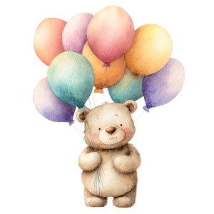 Teddy Bear Balloons V3 Vinyl Car Decal Sticker – Waterproof & UV-Resistant 6.826666666666667"