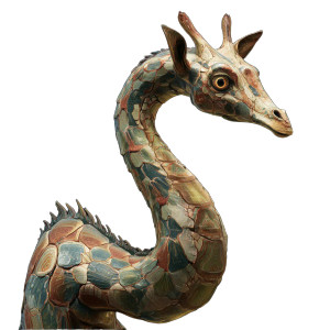 Serpentine Giraffe Vinyl Car Decal Sticker – Waterproof & UV-Resistant 3.4133333333333336"