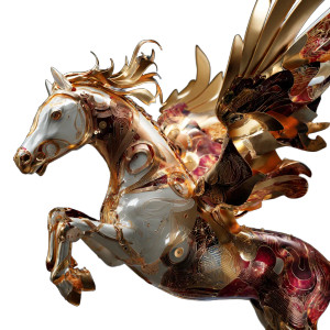 Hermes' Flying Horse Vinyl Car Decal Sticker – Waterproof & UV-Resistant 3.4133333333333336"