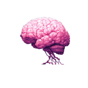 Glowing Pixel Brain Vinyl Car Decal Sticker – Waterproof & UV-Resistant 6.826666666666667"