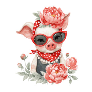 Stylish Cartoon Piglet Vinyl Car Decal Sticker – Waterproof & UV-Resistant 3.4133333333333336"