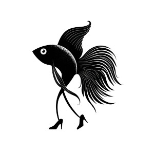 Beta Fish Logo Vinyl Car Decal Sticker – Waterproof & UV-Resistant 3.4133333333333336"