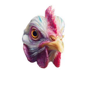 Psychedelic Marble Chicken Vinyl Car Decal Sticker – Waterproof & UV-Resistant 6.826666666666667"