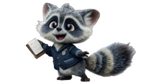 Playful Raccoon Character Vinyl Car Decal Sticker – Waterproof & UV-Resistant 5.4 Playful Raccoon Character Vinyl Car Decal Sticker – Waterproof & UV-Resistant 5.4