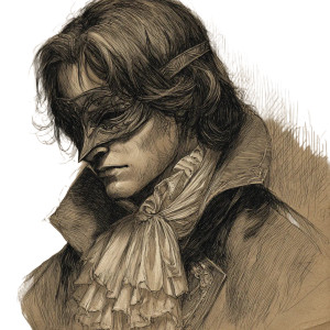 Masked Victorian Man Vinyl Car Decal Sticker – Waterproof & UV-Resistant 3.4133333333333336"