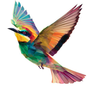 Colorful Geometric Bee-Eater Vinyl Car Decal Sticker – Waterproof & UV-Resistant 6.826666666666667"