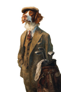 Golfer Spaniel Vinyl Car Decal Sticker – Waterproof & UV-Resistant 8.96"