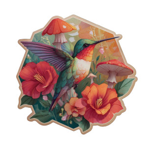 Geometric Hummingbird Sticker Vinyl Car Decal Sticker – Waterproof & UV-Resistant 3.4133333333333336"