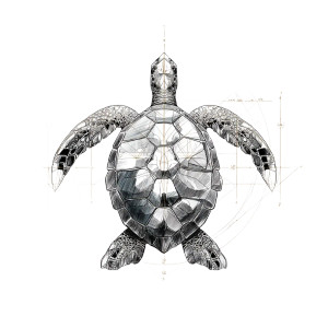 Geometric Seaturtle Vinyl Car Decal Sticker – Waterproof & UV-Resistant 3.4133333333333336"