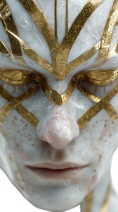 Ethereal Humanoid Face Vinyl Car Decal Sticker – Waterproof & UV-Resistant 9.706666666666667"