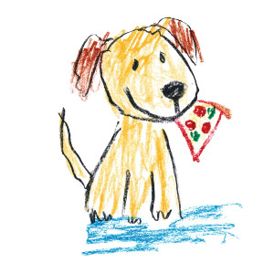 Dog Eating Pizza V4 Vinyl Car Decal Sticker – Waterproof & UV-Resistant 6.826666666666667"