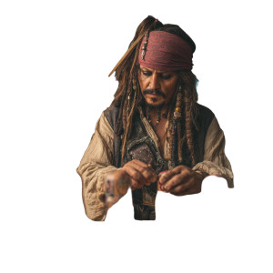 Captain Jack Sparrow Carving Vinyl Car Decal Sticker – Waterproof & UV-Resistant 3.4133333333333336"