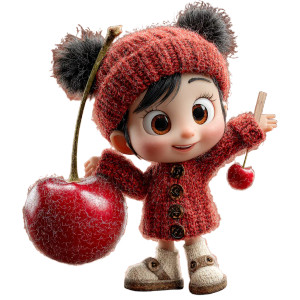 Cherry Character V2 Vinyl Car Decal Sticker – Waterproof & UV-Resistant 3.4133333333333336"