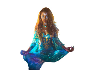 Lemurian Sorceress Meditating Vinyl Car Decal Sticker – Waterproof & UV-Resistant 6.1866666666666665"