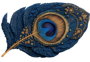 Indigo Peacock Feather Vinyl Car Decal Sticker – Waterproof & UV-Resistant 5.97333333333333