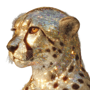 Discoball Cheetah Vinyl Car Decal Sticker – Waterproof & UV-Resistant 3.4133333333333336"