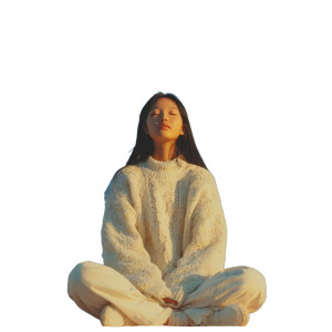 Meditating Chinese Girl Vinyl Car Decal Sticker – Waterproof & UV-Resistant 3.4133333333333336"