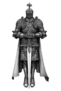 Medieval Knight Tattoo V2 Vinyl Car Decal Sticker – Waterproof & UV-Resistant 8.96"