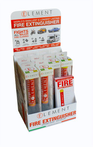 Power Up Your Store with Element E50 Extinguisher Display | Includes Ten Portable Extinguishers & Brochure Holder