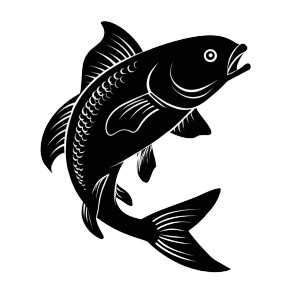 Leaping Carp Logo Vinyl Car Decal Sticker – Waterproof & UV-Resistant 3.4133333333333336"