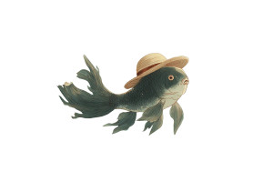 Whimsical Fish Postcard Vinyl Car Decal Sticker – Waterproof & UV-Resistant 5.97333333333333