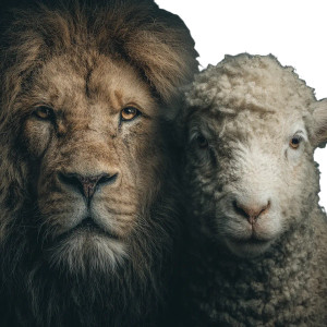 Lion And Lamb V3 Vinyl Car Decal Sticker – Waterproof & UV-Resistant 3.4133333333333336" Lion And Lamb V3 Vinyl Car Decal Sticker – Waterproof & UV-Resistant 3.4133333333333336"