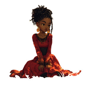 African Girl In Red Vinyl Car Decal Sticker – Waterproof & UV-Resistant 3.4133333333333336"