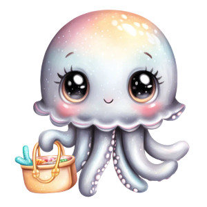 Cheerful Jellyfish Vinyl Car Decal Sticker – Waterproof & UV-Resistant 6.826666666666667"