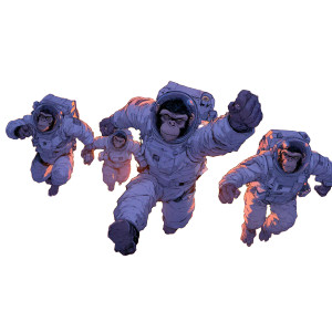 Space Apes Adventure Vinyl Car Decal Sticker – Waterproof & UV-Resistant 6.826666666666667"