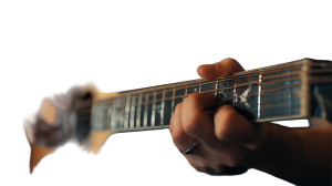 Guitar Playing Hand Vinyl Car Decal Sticker – Waterproof & UV-Resistant 2.72"