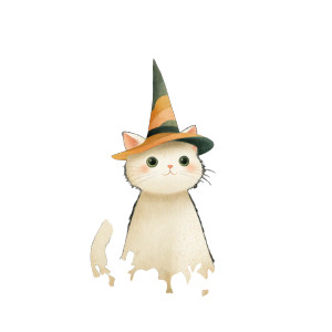 Witch Hat Cat V2 Vinyl Car Decal Sticker – Waterproof & UV-Resistant 3.4133333333333336"