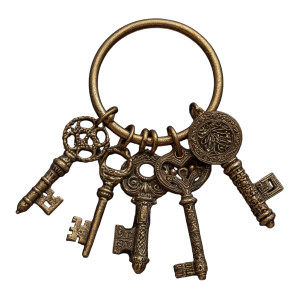 Ancient Golden Keys Vinyl Car Decal Sticker – Waterproof & UV-Resistant 3.4133333333333336"