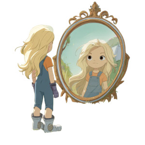Cartoon Mirror Reflection Vinyl Car Decal Sticker – Waterproof & UV-Resistant 3.4133333333333336"