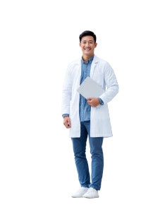 Asian Doctor Smiling V2 Vinyl Car Decal Sticker – Waterproof & UV-Resistant 8.96"