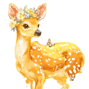 Whimsical Sika Deer Vinyl Car Decal Sticker – Waterproof & UV-Resistant 3.4133333333333336"