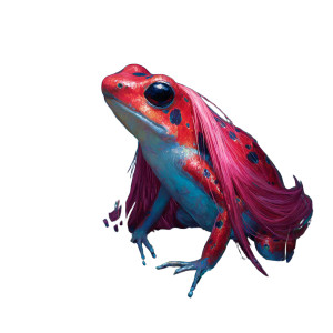 Anime-Haired Frog Vinyl Car Decal Sticker – Waterproof & UV-Resistant 3.4133333333333336"