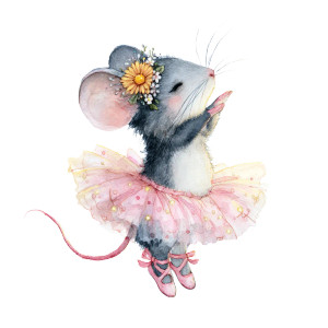 Ballet Mouse Vinyl Car Decal Sticker – Waterproof & UV-Resistant 3.4133333333333336"